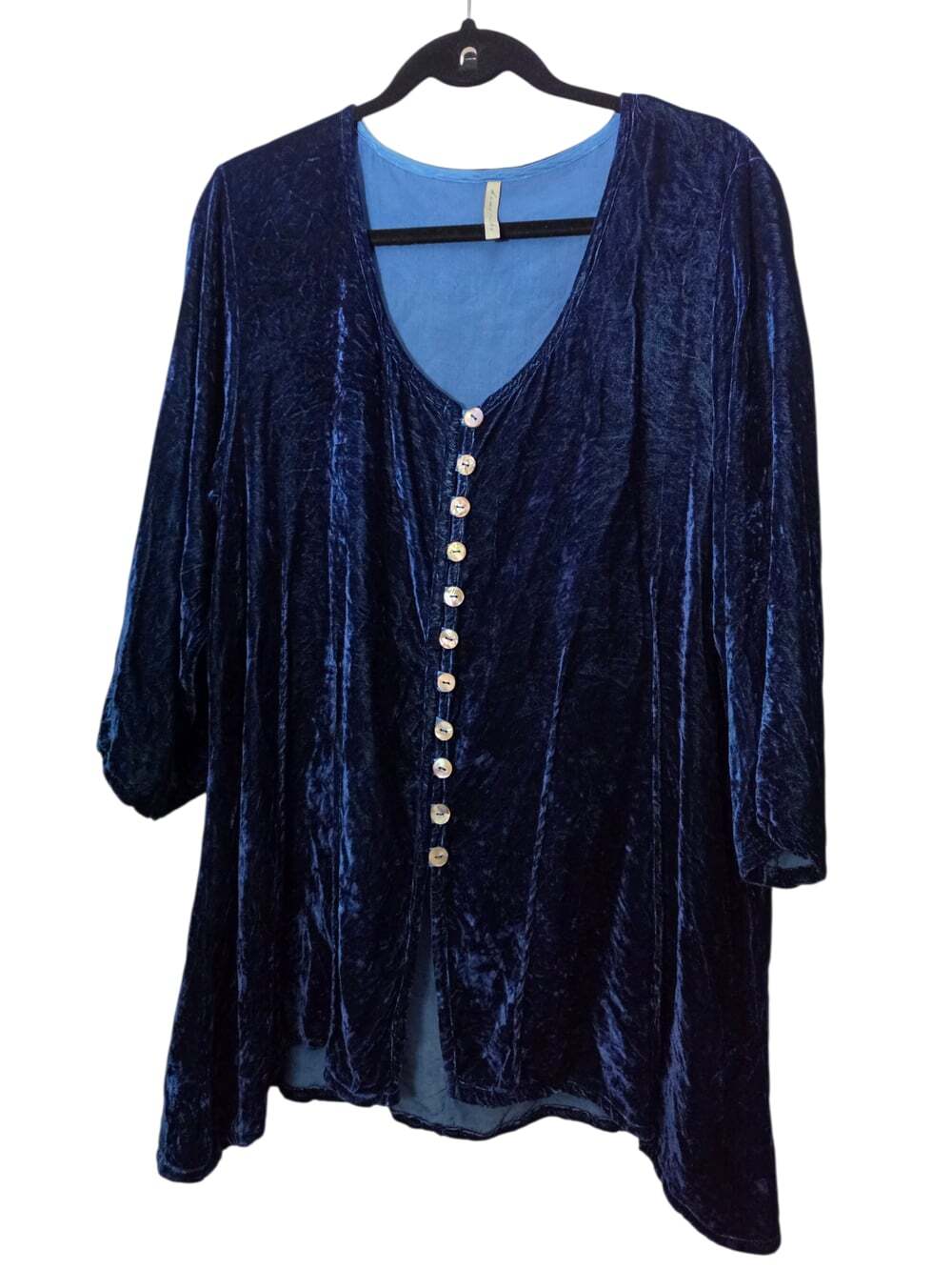 Homefrocks Silk Blend Navy Blue Womens Tunic Top Sz L